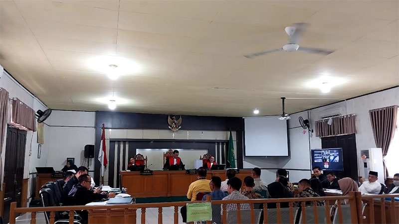 Sidang tindak pidana korupsi Bupati Nonaktif Kepulauan Meranti M Adil, digelar di PN Pekanbaru pada Selasa (26/9/2023).