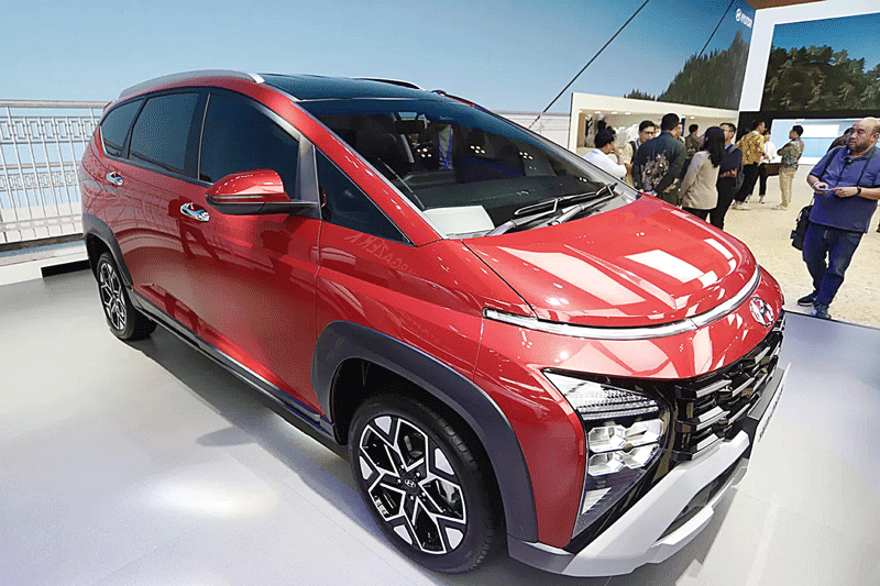 Hyundai Stargazer X dipamerkan di GIIAS 2023 di ICE BSD City, Tangerang Banten, Kamis (10/8/2023).