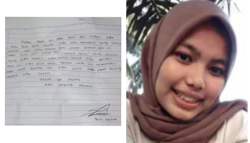 Isi surat Selvi Novita sebelum kabur dari rumah.