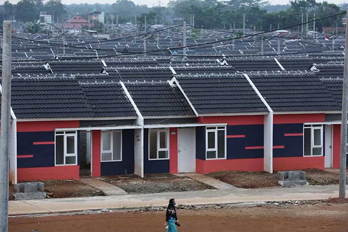 Perumahan bersubsidi yang dibangun di Kabupaten Bogor, baru-baru ini.