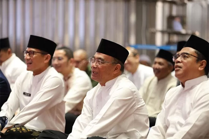 Menteri Koordinator Bidang Pembangunan Manusia dan Kebudayaan RI (Menko PMK) Muhadjir Effendy di acara Tablig Akbar Gebyar Syiar di Masjid Istiqlal, Jakarta.