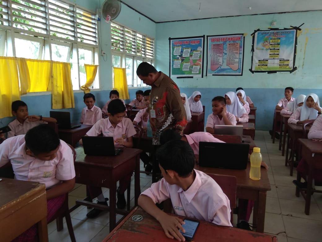 Pelaksanaan belajar mengajar tatap muka di SMPN 1 Rengat sebelum pandemi Covid-19, sesuai rencana belajar mengajar tatap muka terbatas di masa pandemi akan dimulai, Rabu (10/3/2021).