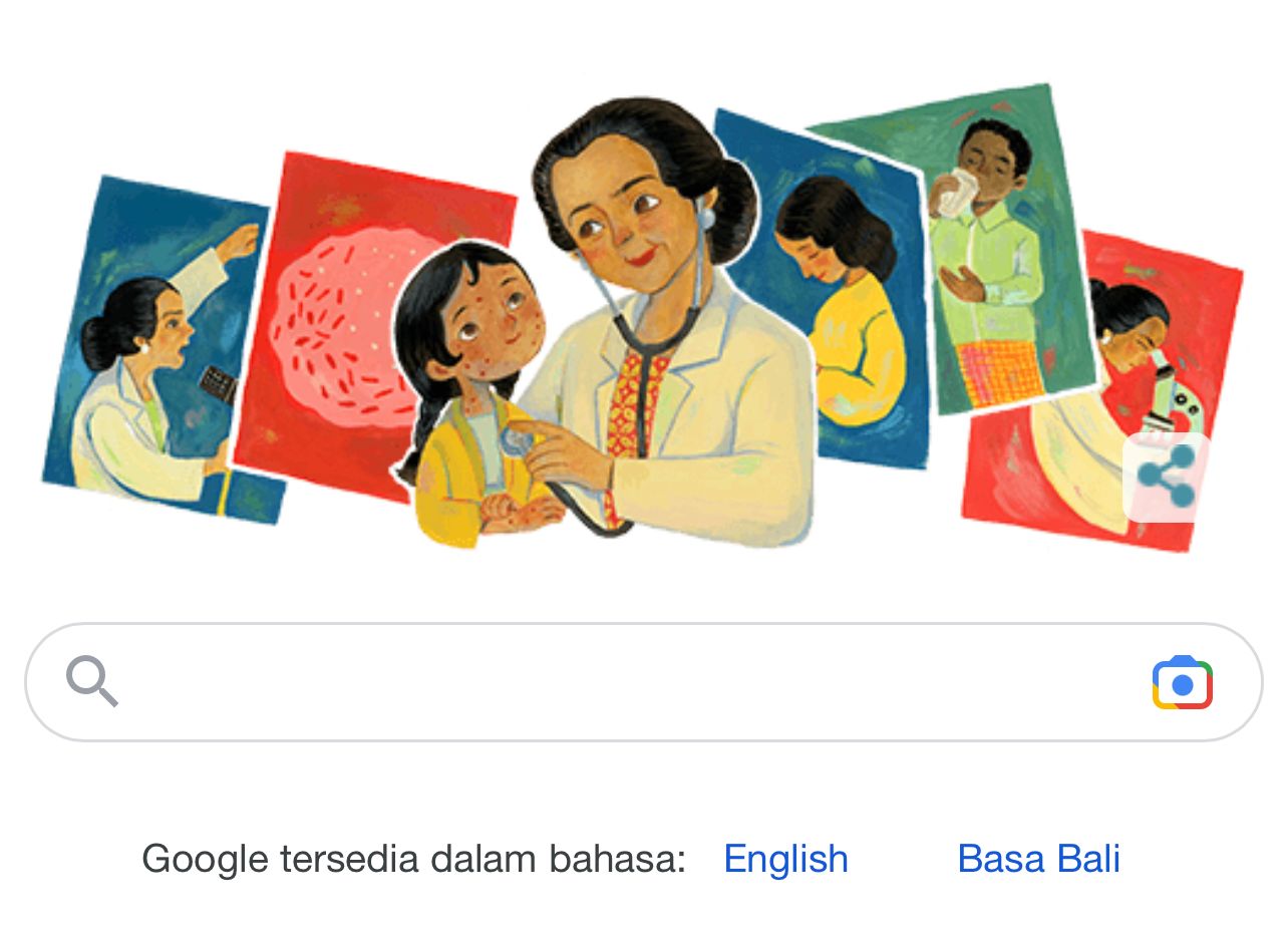 Google Doodle hari ini, Rabu (10/5/2023) menampilkan Prof Dr Sulianti Saroso.