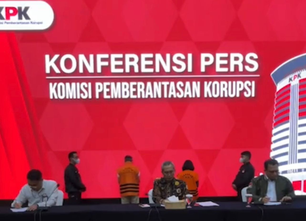 Tangkapan layar Pimpinan KPK memberikan keterangan terkait OTT Basarnas, di Jakarta, Rabu (26/7/2023) malam