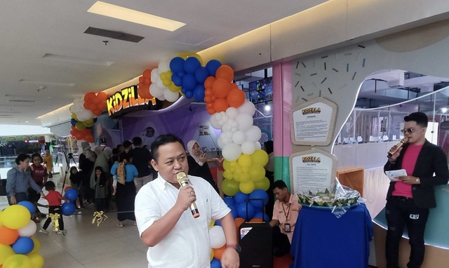 Marketing and Communication Sales Manager Kidzilla Wawan Sutyono saat peresmian iven Playdate Kidzilla Mal SKA Pekanbaru, Sabtu (5/8/2023).
