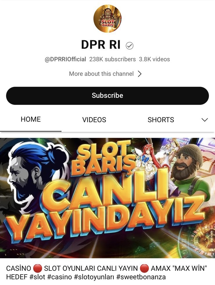 Tangkapan layar tampilan akun Youtube DPR RI, Rabu (6/9/2023).