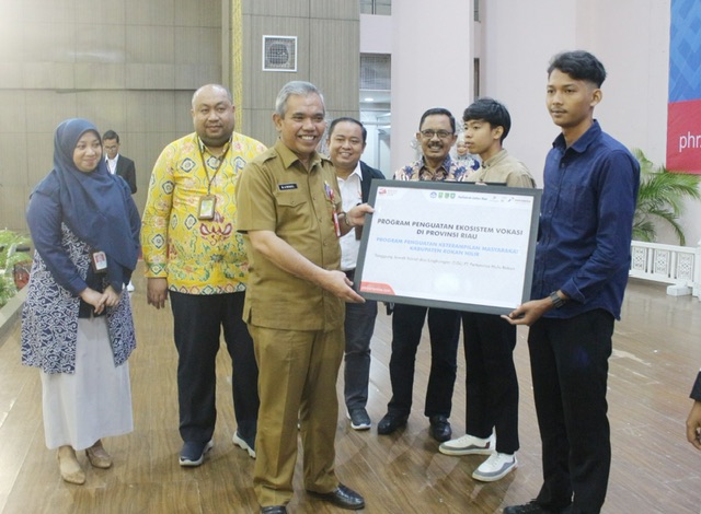 Suasana peluncuran Program Penguatan Ekosistem Vokasi di Provinsi Riau, Selasa (19/9/2023).