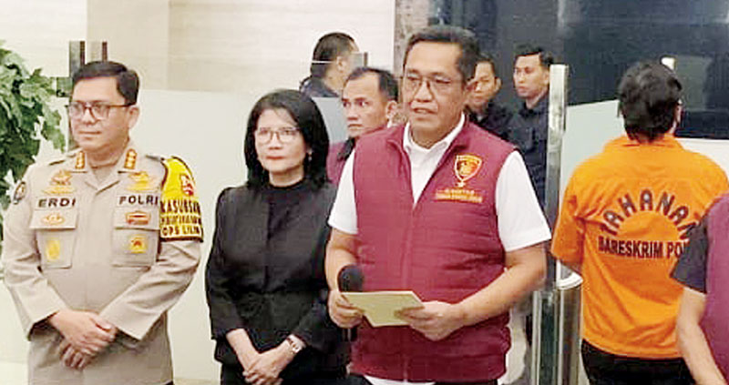 Dito Mahendra resmi diperkenalkan sebagai tersangka  senpi ilegal oleh Bareskrim Mabes Polri, Kamis (21/12/2023).