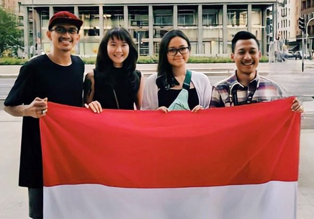 Dari kiri: Restu Sadam Hasan, Shayla Philippa, Lonika Tay, dan Wisnu Aji yang berlaga di World Coffee Championship.