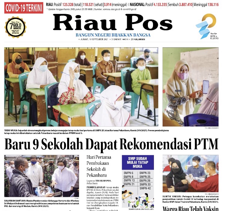 Ilustrasi Cover halaman 1 Riau Pos edisi terbit Jumat (10/9/2011).