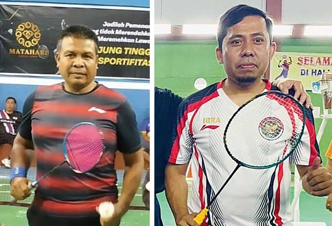 Imran (pemain Setwan DPRD Riau) dan  Ibra (pemain RSUD Arifin Achmad).
