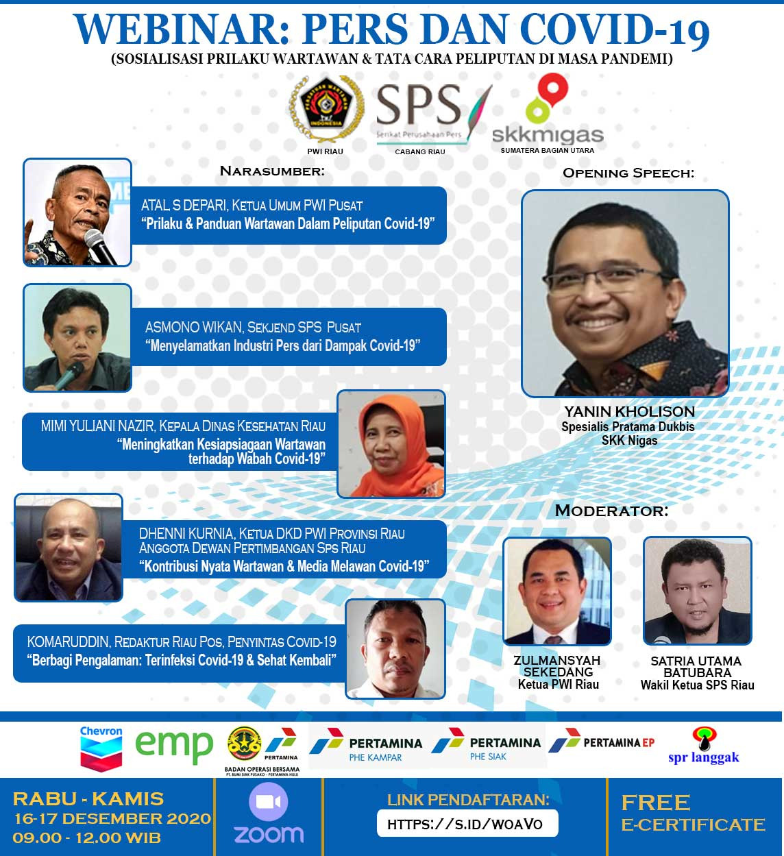 Poster kegiatan webinar yang ditaja PWI Riau,Rabu (16/12/2020).(ISTIMEWA)