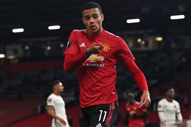 Pemain depan Manchester United Mason Greenwood.