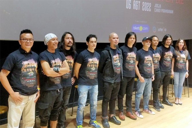 Jumpa pers Dewa 19 di FX Sudirman Jakarta Kamis (30/6/2022).