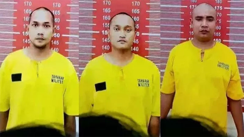 Tampang 3 oknum anggota TNI pembunuh warga Aceh Imam Masykur ditampilkan ke publik oleh TNI AD.