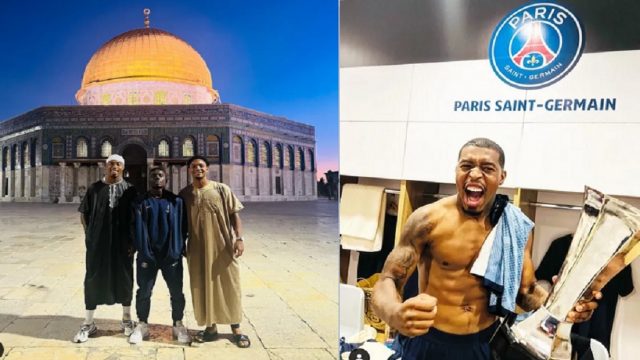 Tiga pemain muslim PSG, Presnel Kimpembe, Idrissa Gueye, dan Abdou Diallo mengunjungi Masjid Al-Aqsa, usai menjuarai Piala Super Prancis 2022.