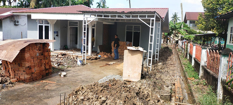 Pembangunan rumah dinas Pemkab Bengkalis di Jalan Pembangunan Kecamatan Bengkalis, Kamis (5/1/2023).