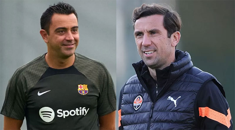 Xavi Hernandez (kiri) dan Darijo Srna akan adu taktik pada matchday ketiga Grup H Liga Champions di Estadi Olimpic Lluis Companys malam nanti.
