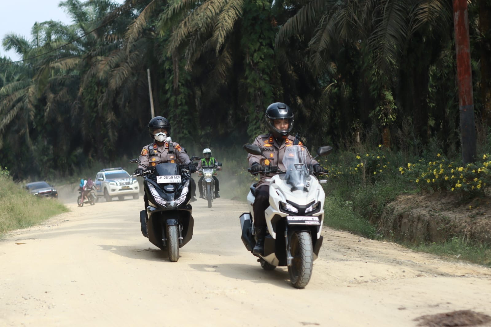Polres Kampar menggelar patroli berskala besar dalam rangka penanganan karhutla, Senin (9/10/2023).