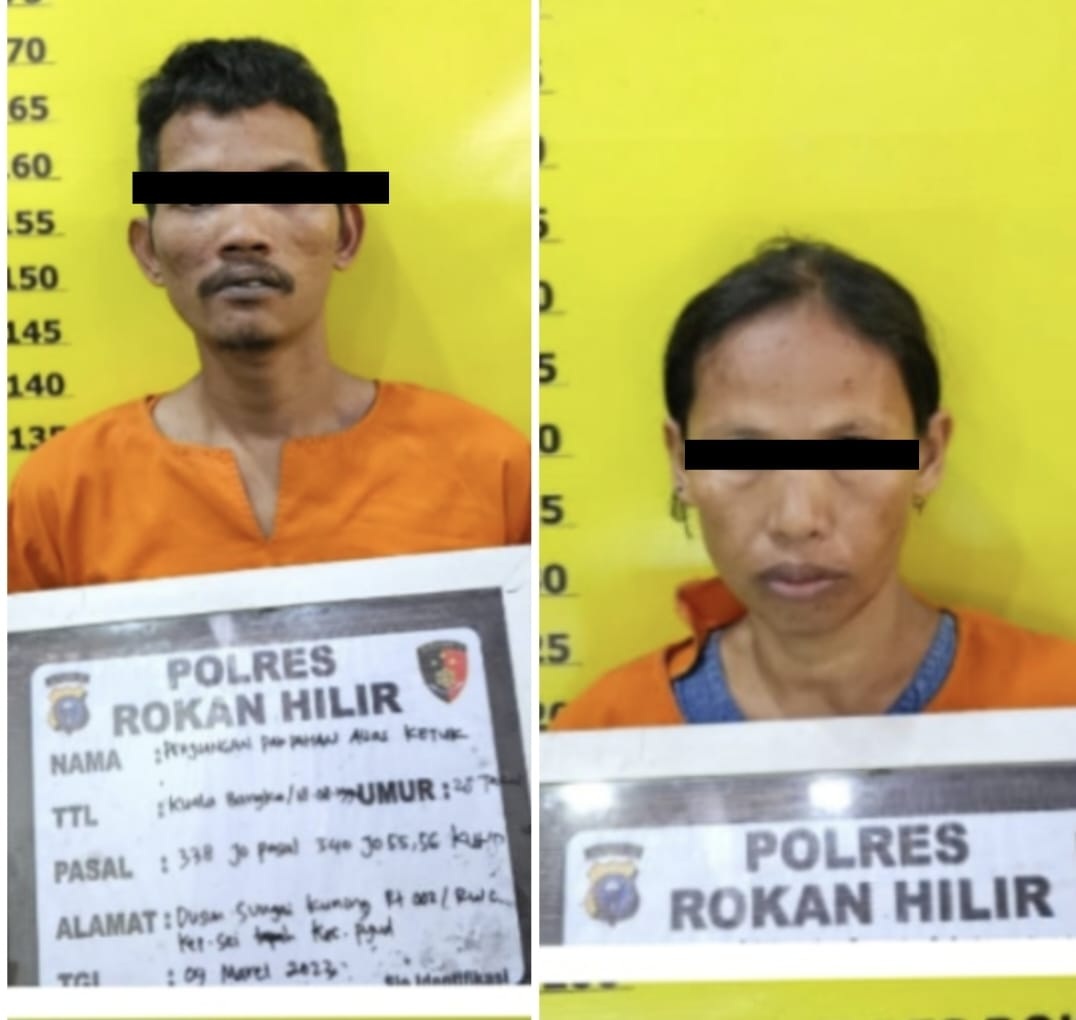 Tersangka kasus pembunuhan saat diamankan Polisi.