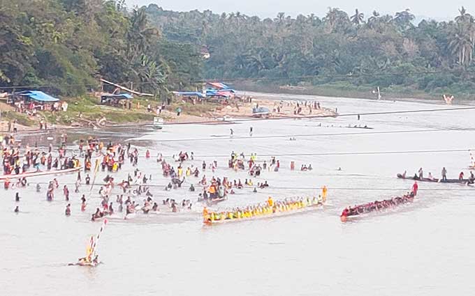 Jalur Langkah Siluman Buayo Danou saat berpacu dengan Jalur Sang Ratu Helmina di Tepian Saidina Ali, Luai, Kecamatan Kuantan Mudik, Senin (8/8/2022).