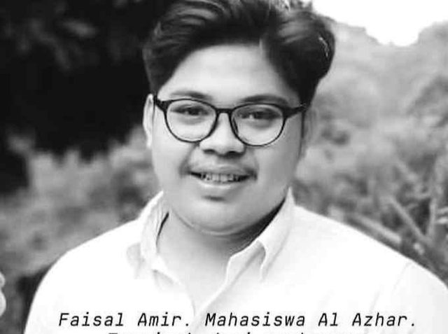 Faisal Amir, Mahasiswa Universitas Al Azhar yang sempat kritis karena bentrok dengan aparat saat demonstrasi di depan gedung DPR 23 September lalu. (Istimewa)