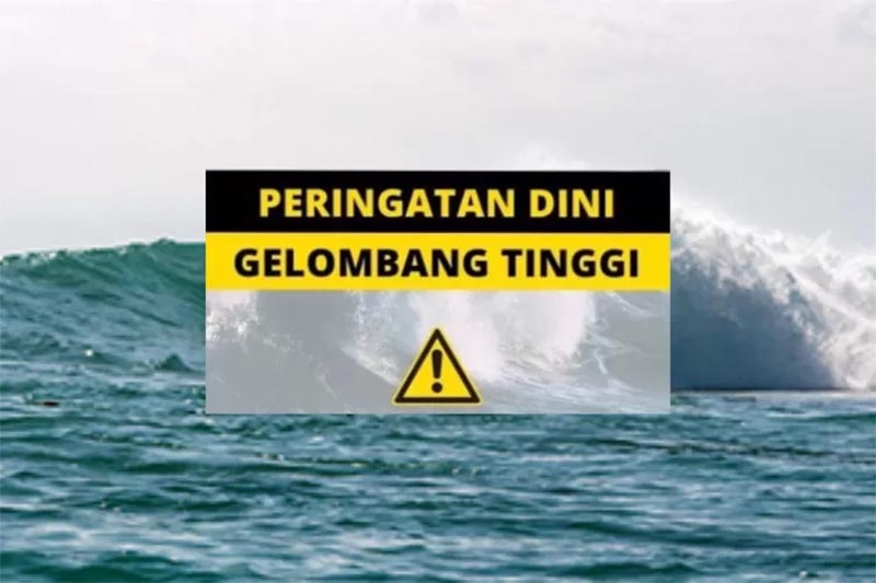 Ilustrasi peringatan gelombang tinggi.