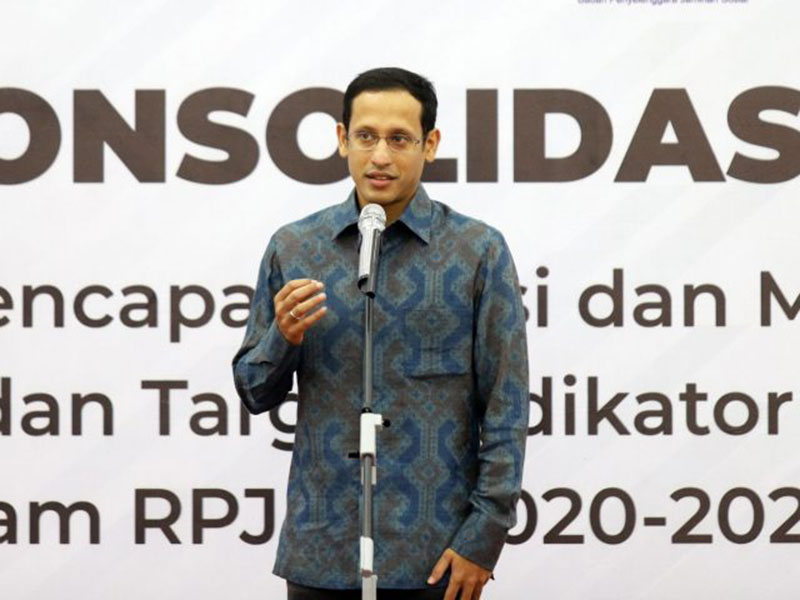 Menteri Pendidikan dan Kebudayaan (Mendikbud) Nadiem Anwar Makarim.(DERY RIDWANSAH/JAWAPOS.COM)