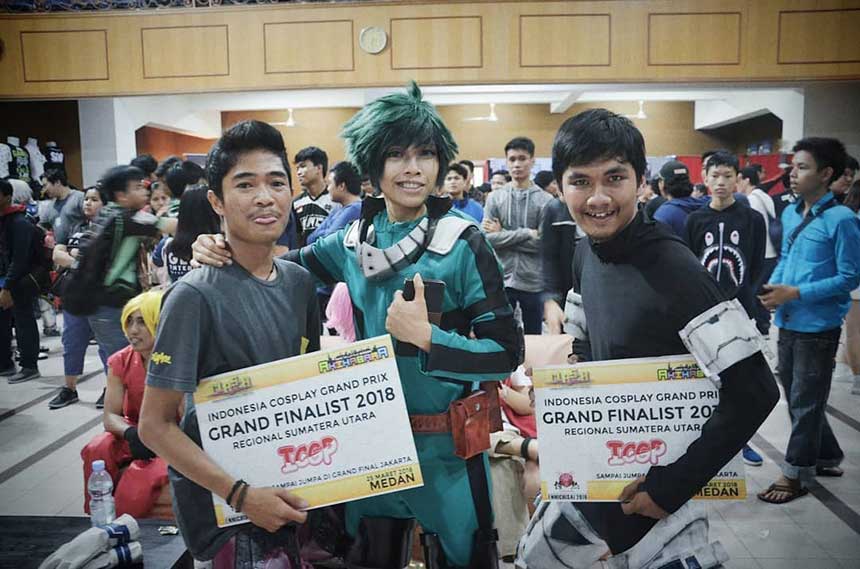 Tsuki-Taiyo Cosplay Team saat meraih juara penyisihan ICGP 2018 di Medan.