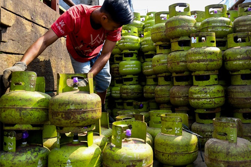 Ilustrasi penjualan gas LPG 3 kg.