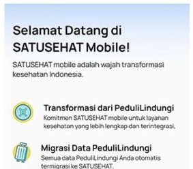 Tangkapan layar SatuSehat Mobile, aplikasi pengganti PeduliLindungi.