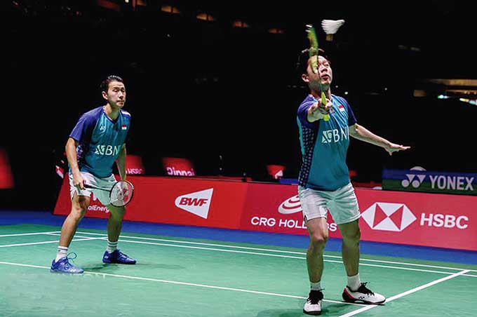 Marcus Fernaldi Gideon dan Kevin Sanjaya Sukamuljo.
