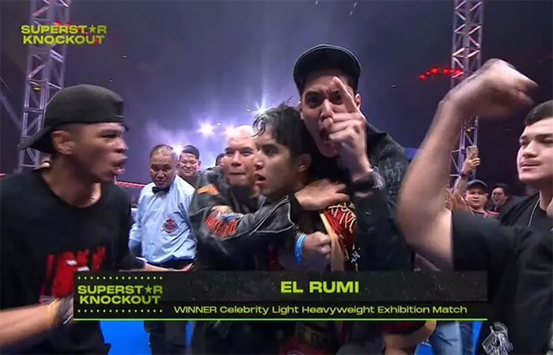El Rumi dinyatakan menang angka dalam gelaran tinju Superstars Knockout melawan Jefri Nichol.