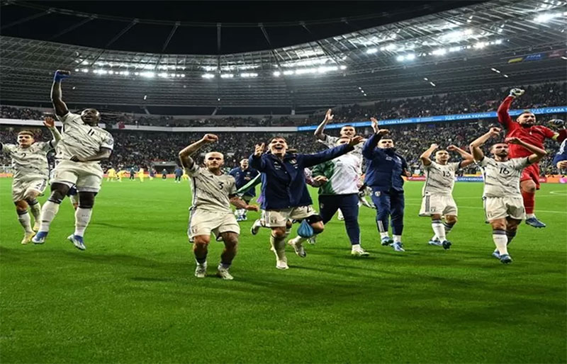 Euforia timnas Italia setelah lolos ke putaran final Euro 2024 di Jerman.