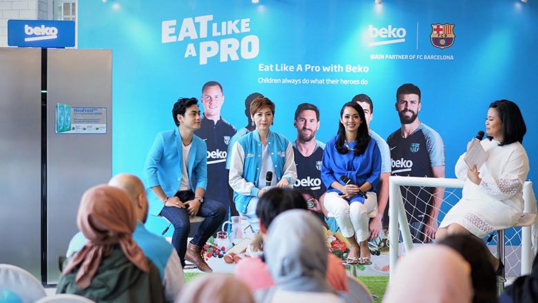 MAKANAN SEHAT: Libatkan FC Barcelona, bagian dari prakarsa global untuk meningkatkan kesadaran pentingnya mengonsumsi makanan sehat dan aktif bergerak.