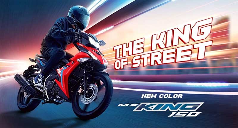 Tampilan Yamaha MX King 150 dengan varianÂ  warna dan grafis terbaru.