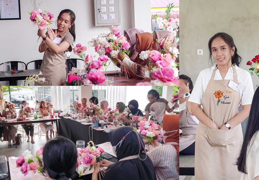 Workshop Merangkai Bunga Bikin Hati Berbunga-bunga