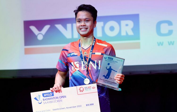 Anthony Sinisuka Ginting menjadi juara Hylo Open 2022.