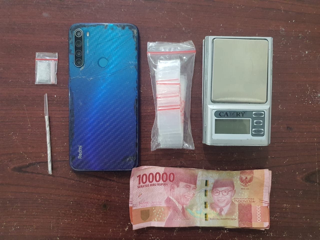 Barang bukti sabu yang berhasil diamankan pihak kepolisian.