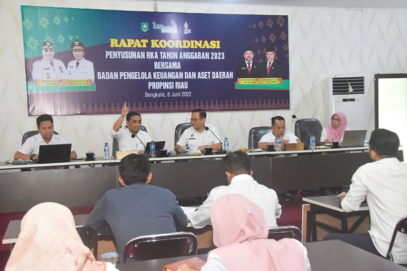 BPKAD Bengkalis menggelar Rakor Penyusunan Rencana Kerja dan Anggaran tahun 2023 bersama BPKAD Riau di Pekanbaru, Kamis (8/6/2022).