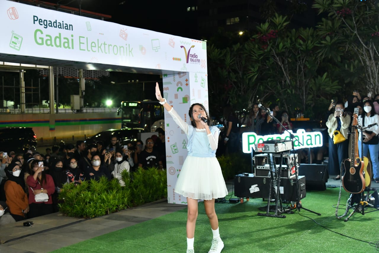 Pertunjukan musik dalam launching fitur baru Gadai Elektronik Pegadaian di Jakarta, beberapa waktu lalu.