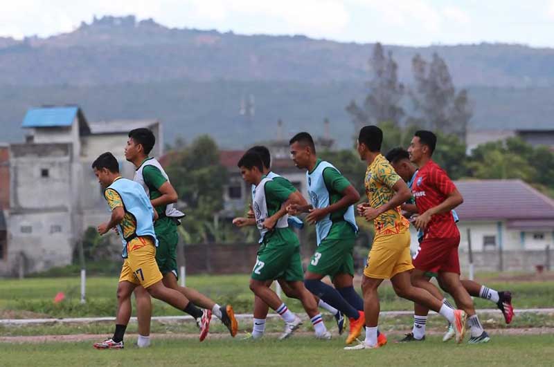 Para pemain PSPS Riau saat menjalani latihan di Banda Aceh, beberapa waktu lalu.