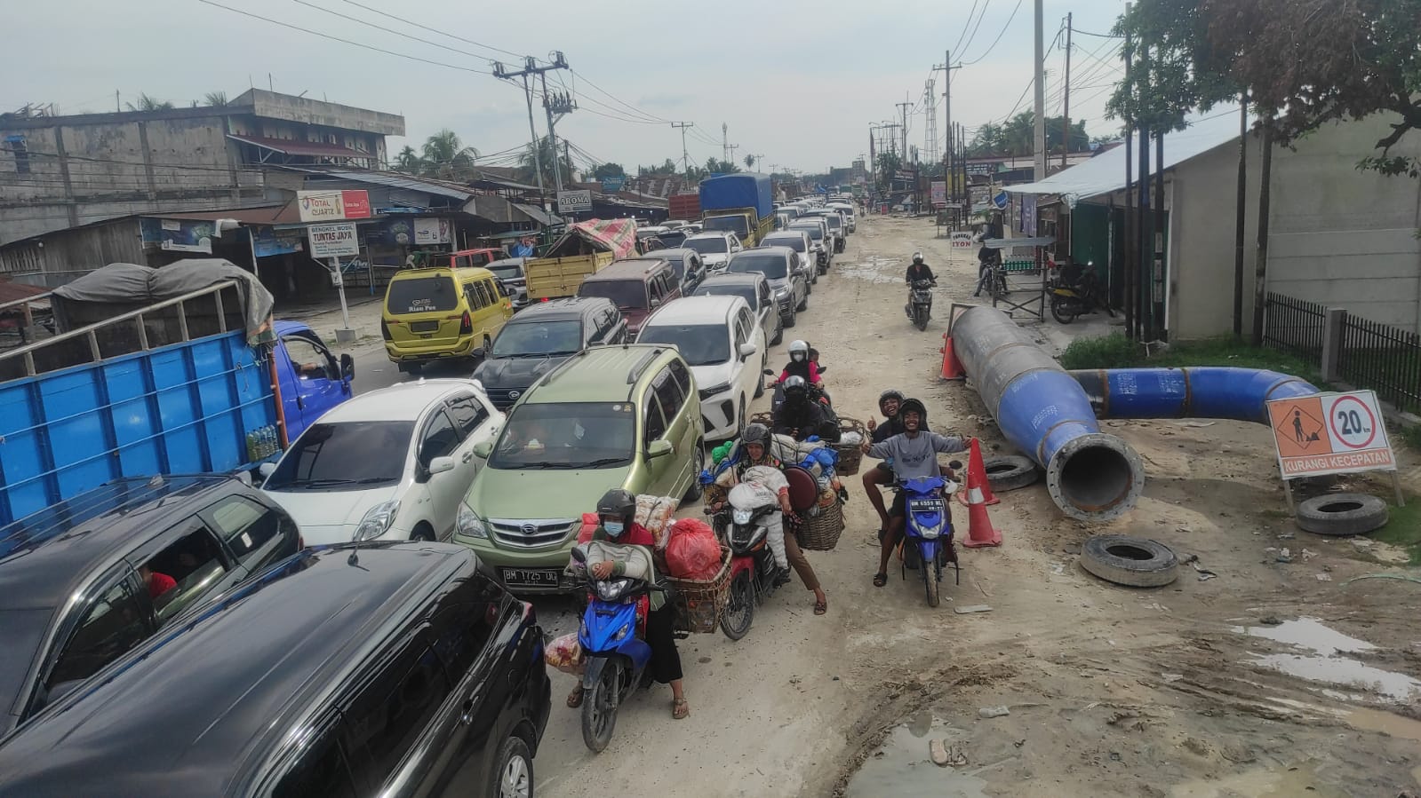 Ilustrasi jalan macet