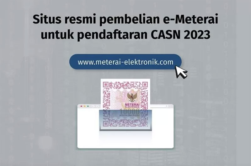Berikut situs-situs resmi pembelian e-materai untuk seleksi CPNS 2023.