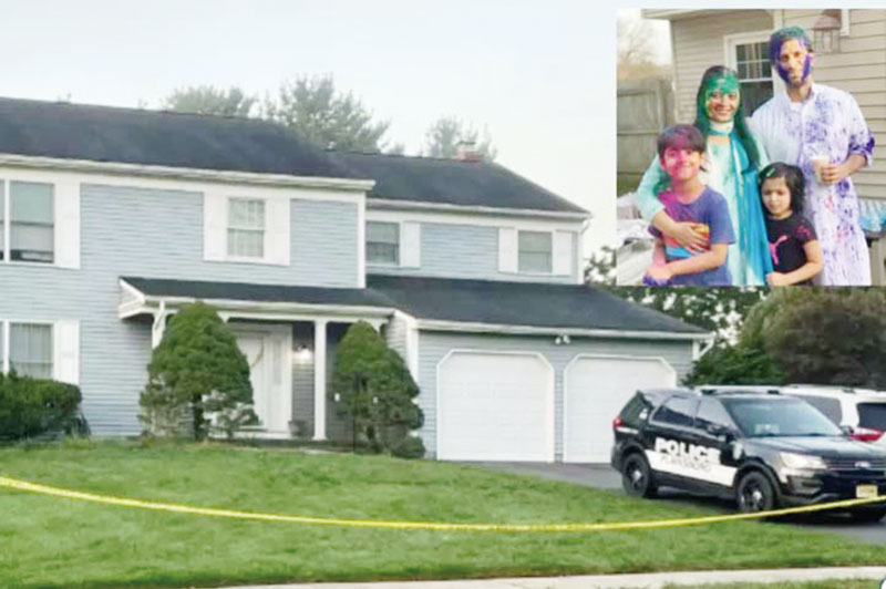 Foto rumah dan foto keluarga Tej Pratap Singh yang bunuh diri sekeluarga.