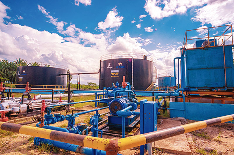 Gathering Station lapangan minyak Langgak.