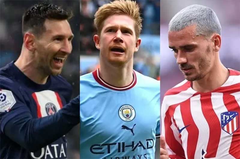 Lionel Messi, Kevin de Bruyne, dan Antoine Griezmann menjadi deretan playmaker terbaik dunia sepakbola musim ini.
