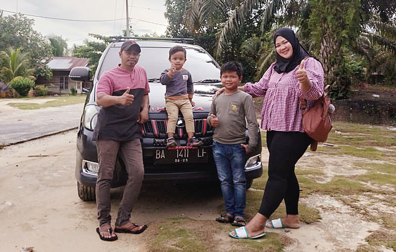 Masdi beserta istri dan anaknya siap meramaikan Riau Pos Fun Touring 2023 yang ditaja Riau Pos pada 29 Juli mendatang.