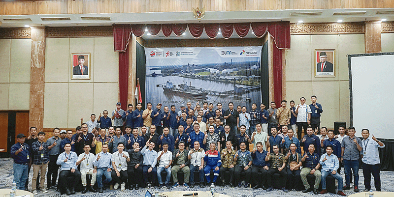 Peserta Pelatihan SSSCL Anatomi Kapal dan Bunker Operation foto bersama, Rabu (30/8/2023).