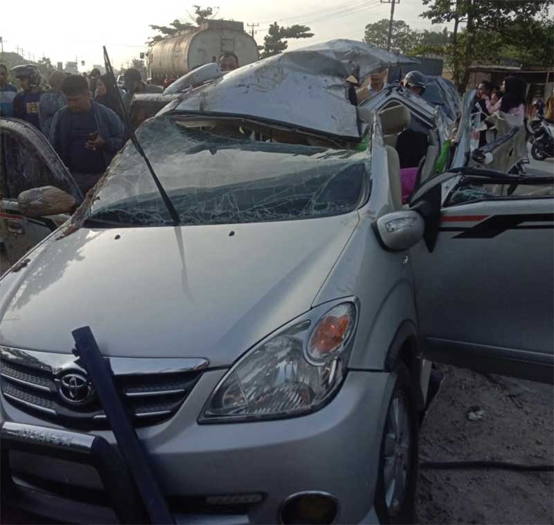 Lakalantas maut minibus BM 1694 QK di jalan lintas Kubang Raya depan SMA Plus, Kamis (27/4/2023) sekitar pukul 06.30 WIB.